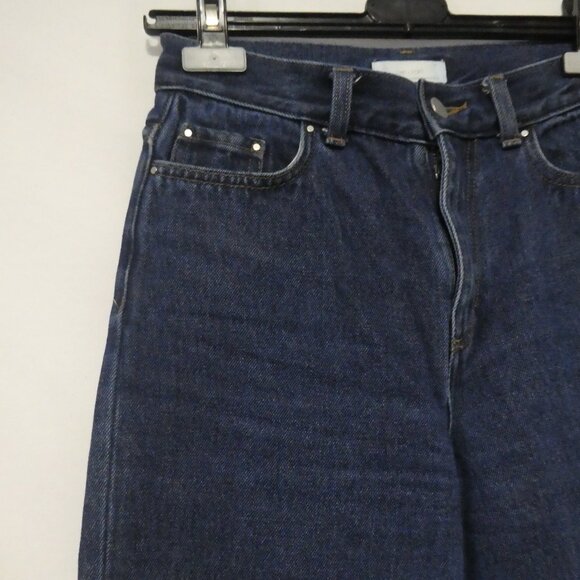 OAT + FORT | size 25 | 100% Cotton | Dark Blue Denim Jeans - Picture 3 of 16